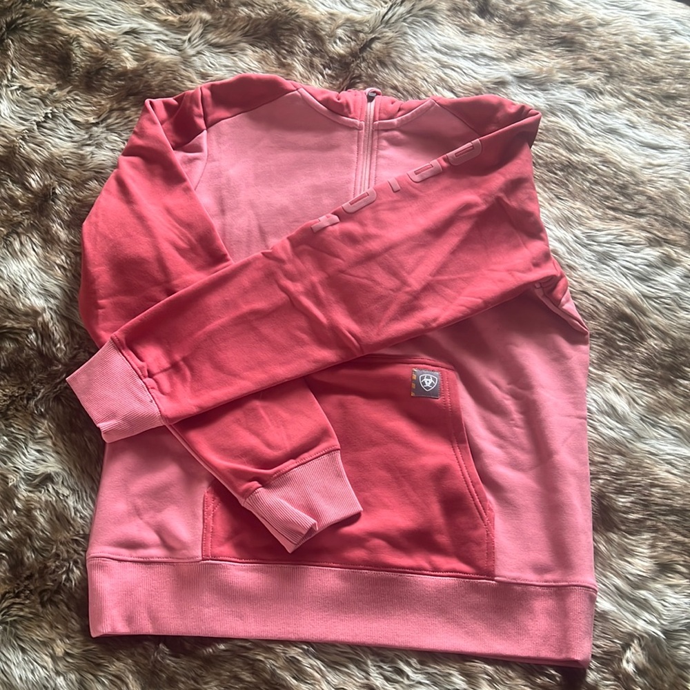 Ariat quarter zip hoodie in multicolor pink